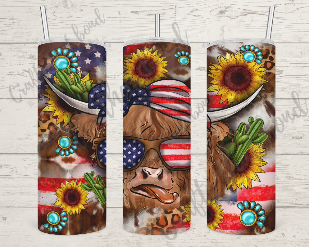 American Highland Cow Sublimation Tumbler – Oak House Apparel