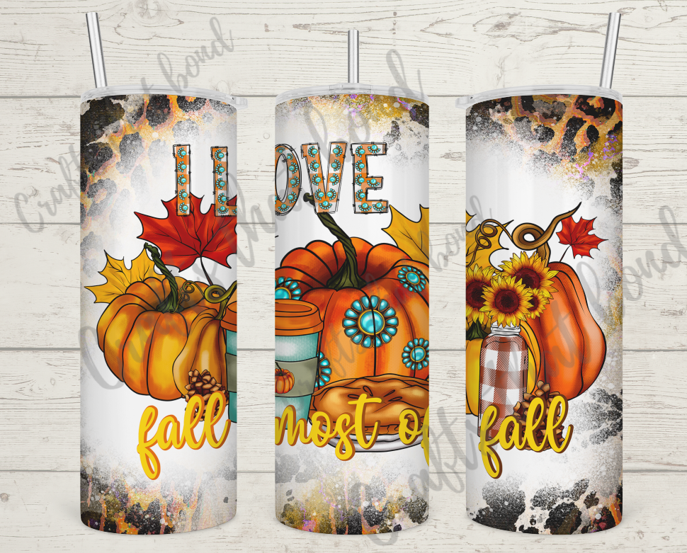 Pumpkin Types Sublimation Glass Tumbler 