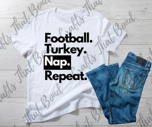 Football Turkey Nap Repeat T-Shirt