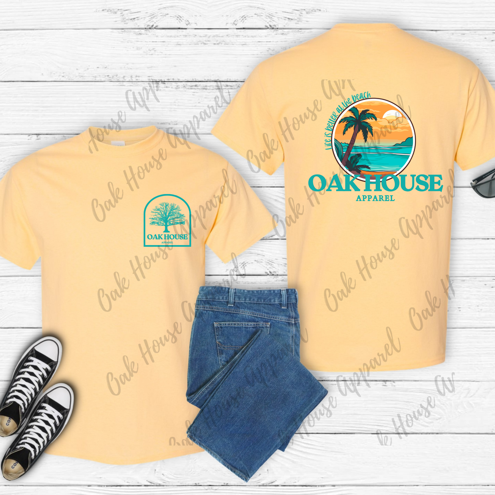 Life is Better at the Beach Oak House Apparel T-Shirt