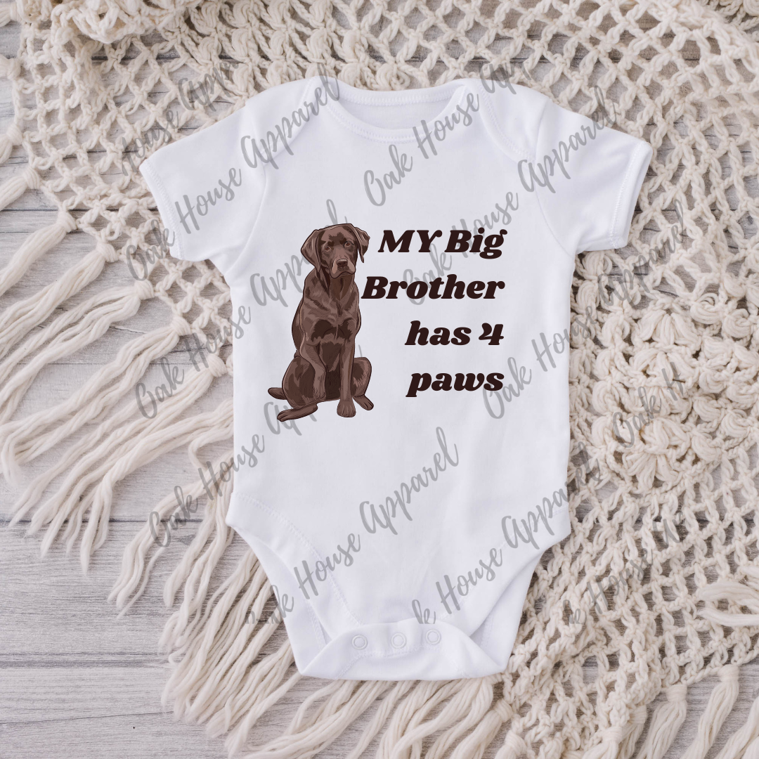 My Big Brother Has 4 Paws Onesie