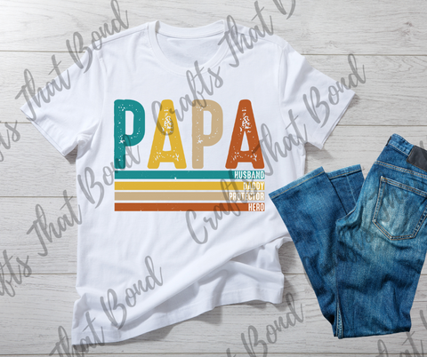 Papa Attributes Distressed T-Shirt