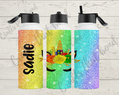 Glitter Unicorn Sublimation Hydro Water Bottle