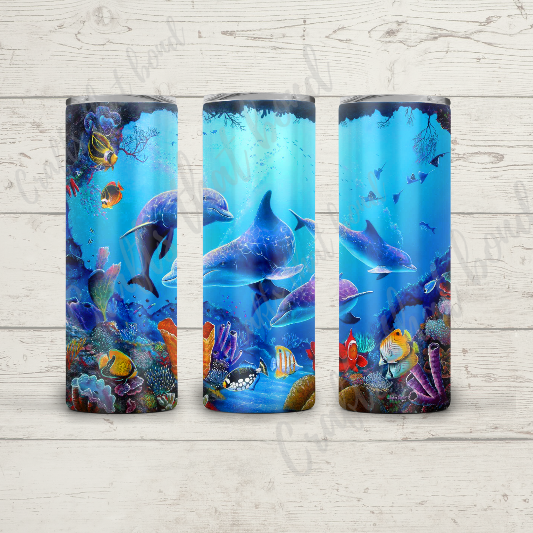 Dolphin Pod Underwater Sublimation Tumbler