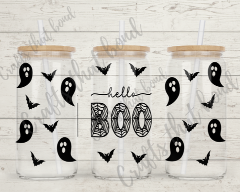 Hello Boo Libbey Glass Can Tumbler