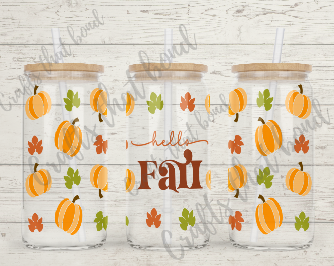 Hello Fall Libbey Glass Can Tumbler