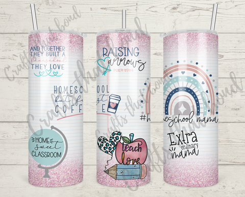 Homeschool Mama Rainbow Sublimation Tumbler