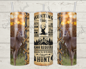 Hunting Rules Double Deer Sublimation Tumbler