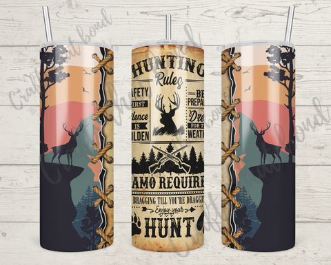 Hunting Rules Silhouette Sublimation Tumbler