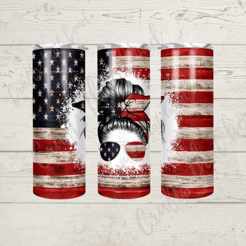 Patriotic Mom Sublimation Tumbler