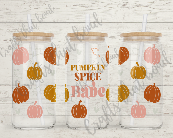 Pumpkin Spice Libbey Glass Can Cooler