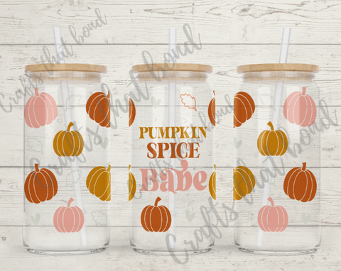 Pumpkin Spice Libbey Glass Can Cooler