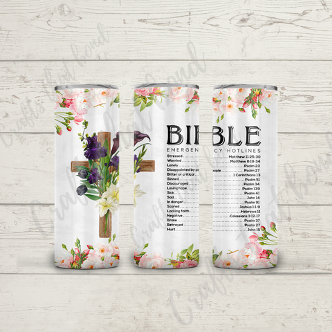 Purple Flora Bible Emergency Sublimation Tumbler