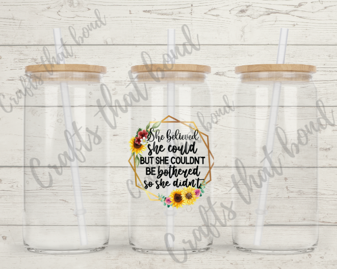 She Believed She Could Glass Libbey Tumbler