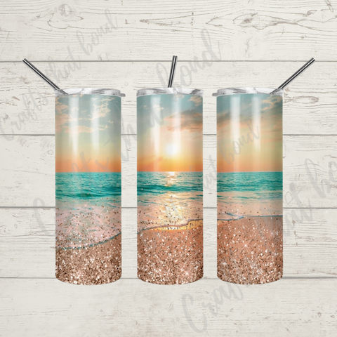 Glittery Sunset Sublimation Tumbler