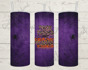 Purple Thick Thighs and Spooky Vibes Sublimation Tumbler