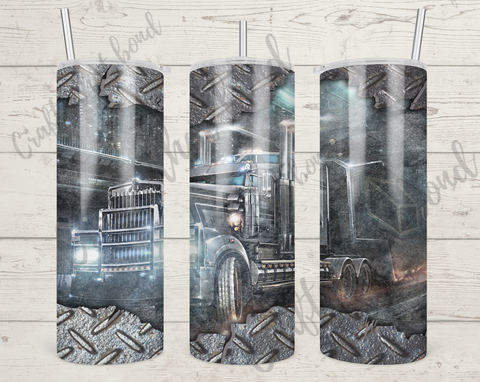 Semi Truck Driver Sublimation Tumbler