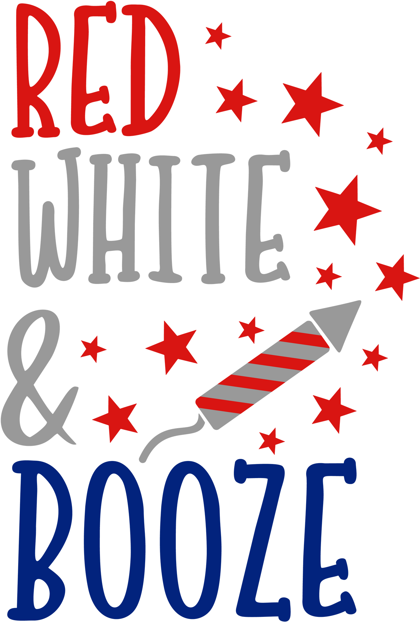 Red, White & Booze DTF Transfer Only